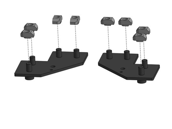 Attach the 3030 M6 T-nut to the screws. Don't tighten yet