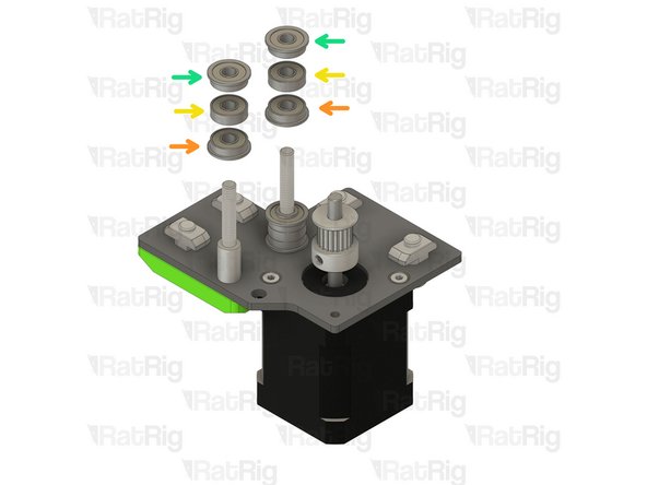 Install the following components in the order shown in the image: