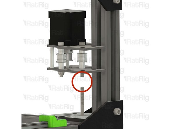 Align the M5x85 Cap Head Screw already on the V-Core 3.2H, with the M5x45 Cap Head Screw on the right hybrid stepper motor assembly