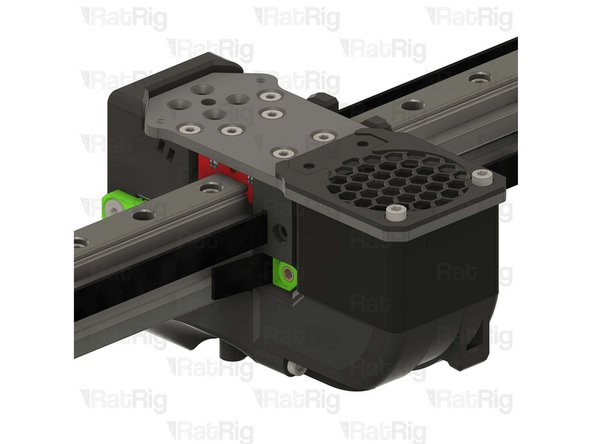 Insert the back belt clamp from the other side of the toolhead, while keeping some excess belt.