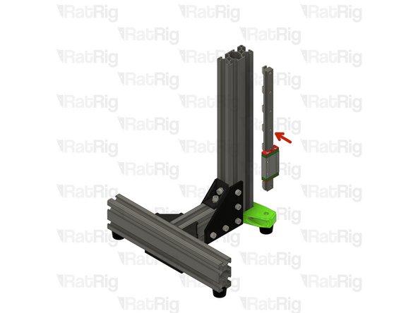 Insert the linear rail into the 3060 extrusion. Position the rail as shown with the following measurements: