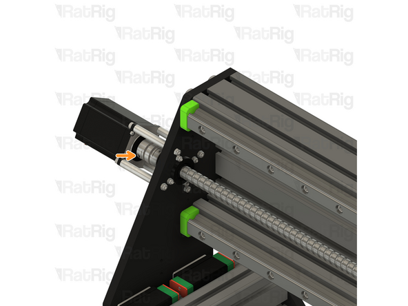 Fully tighten all four M5x80 screws to secure the NEMA23 stepper motor to the X-axis gantry