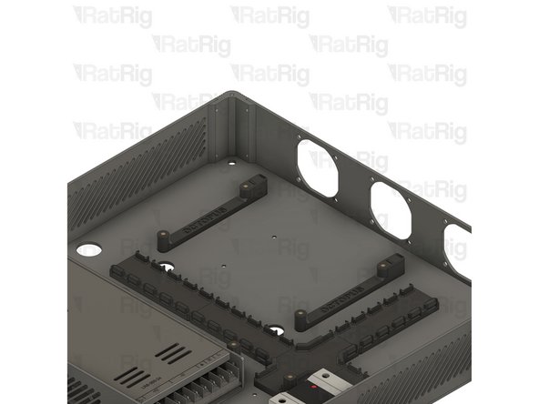 Insert the M3x6 Countersink Screws from the bottom, into the designated holes, and secure the assemblies to the enclosure.