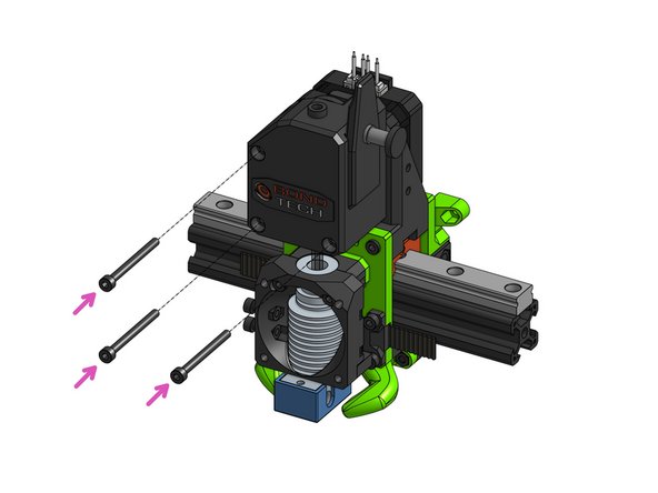 Attach the brass gear from the BMG package (not depicted) to the motor shaft