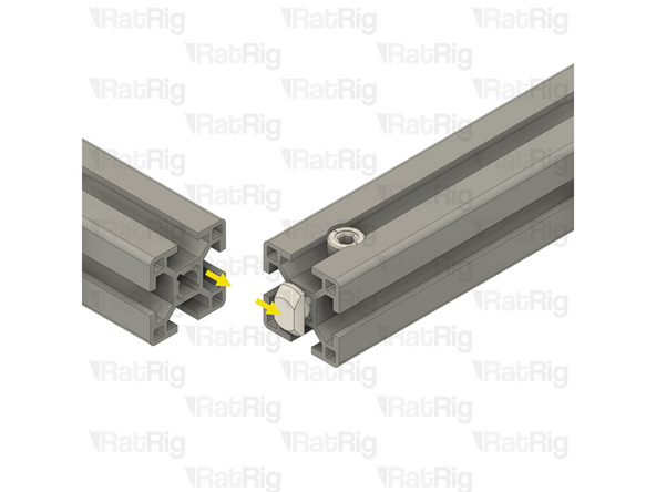 Using a 4mm hex key, tighten the Set Screw just enough to hold the Quick Connector T-Nut Pin inside the extrusion