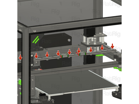 Install the linear rail back on the gantry extrusion.