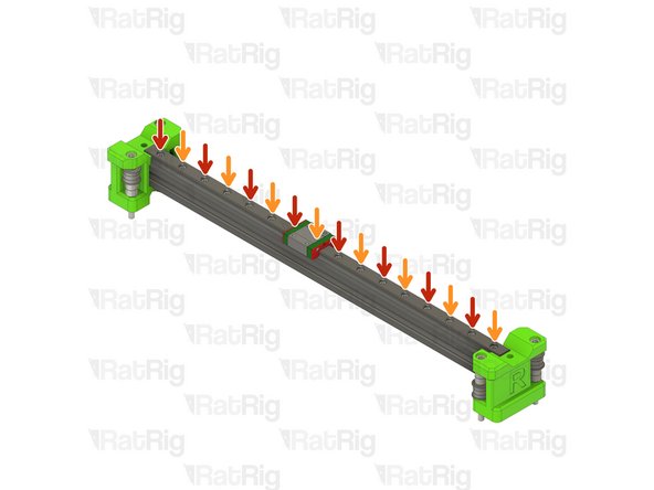 Fasten the marked M3x8 screws, starting from the left