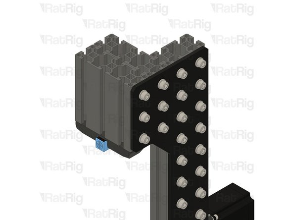 Using the marked screws, secure the extrusion to the right side Z plate.