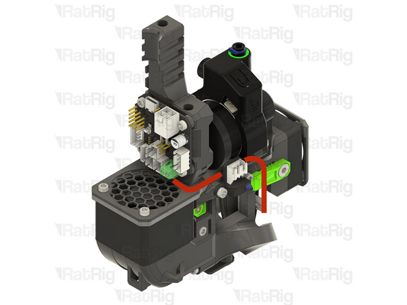 Route the Phaetus Rapido hotend wiring to the toolboard as shown, passing behind the endstop