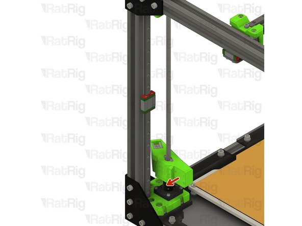 Rotate the bed arm back towards the linear rail