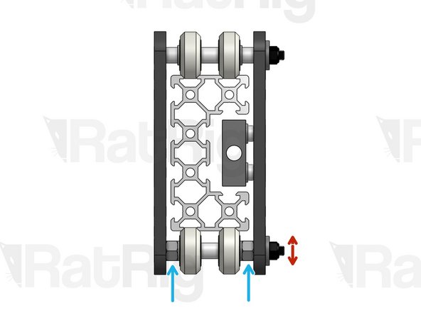 Eccentric Spacers have an off-center through-hole. Because of this, when you rotate them, your entire wheel axis moves laterally. This gives you the adjustment margin you will need to make sure your wheels are grabbing the profile with the correct amount of force.