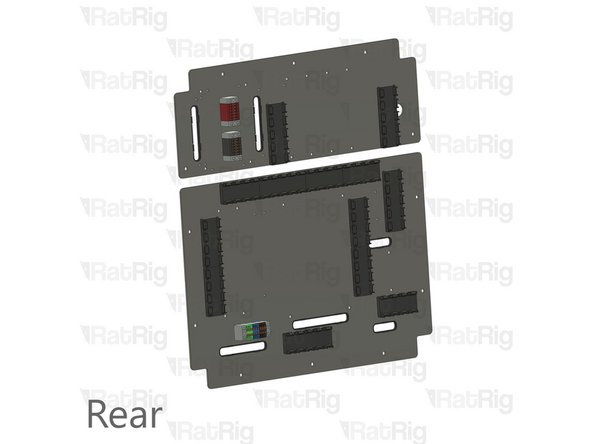 Secure the eight vc4_cable_guide_4 assembly using M3x6 screws and heat inserts in the back at the designated locations.