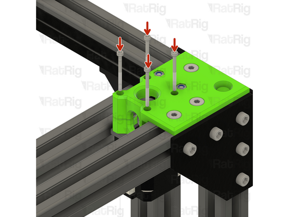 Insert the M3x35 screws into the xy_motor_cage_left_top as shown, and fasten them to secure the NEMA17 motor to the mount