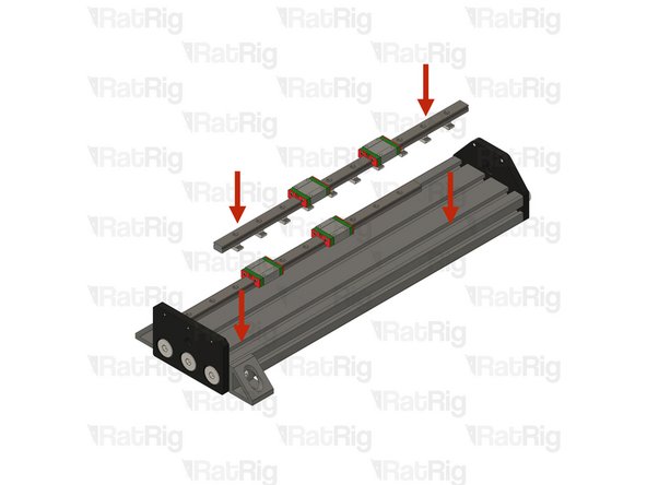 Place the second Y linear rail assembly on the T-slot but DO NOT tighten the screws.