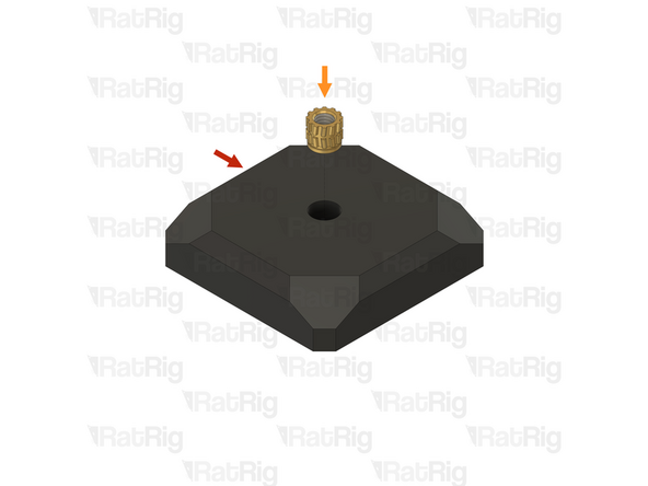 These steps show how to install a heat insert into the printed parts, the instructions are the same for all heat insert sizes