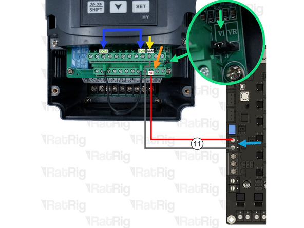 Connect the Black wire to the ACM input on the VFD