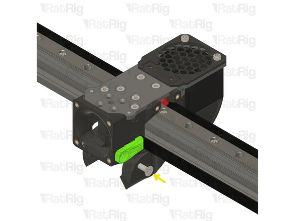 Lever the belt clamp against the exposed screw section and place it inside the belt slot.