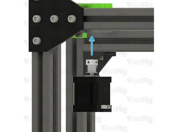 Install the timing pulley onto the NEMA17 shaft, oriented as shown