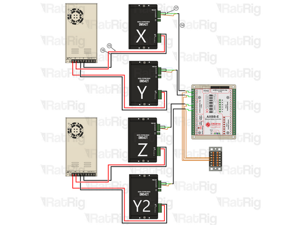 4x 550mm - Multicore 3 Conductor - 24AWG BLACK (A-(3x)Ferrule, B-(3x)Ferrule) (14)