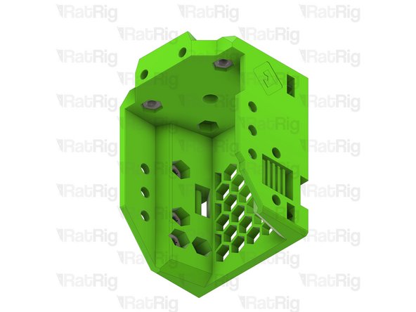 Install an M3 hex nut into each position shown, there should be four on the left and two in the top