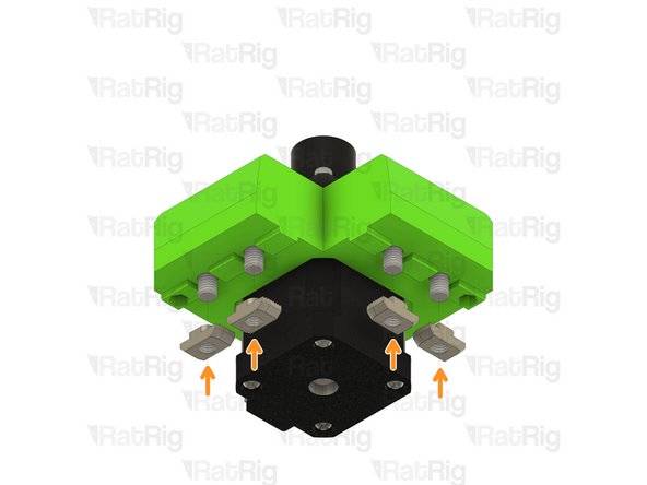 Insert each M6x20 cap head screw into the lead screw motor mount as shown