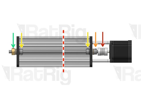 Start by adjusting the position of the Flexible Coupling to make sure that both the Lead Screw and the Nema 23 motor shaft are fully inserted inside the ends of the coupling.
