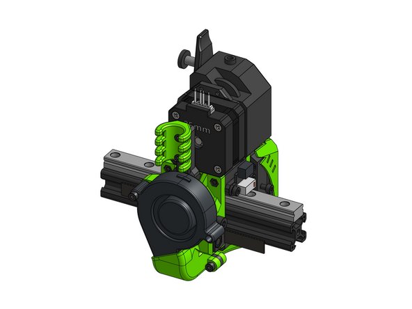 Attach the 5015 layer fan and fasten it with a M3x25mm screw