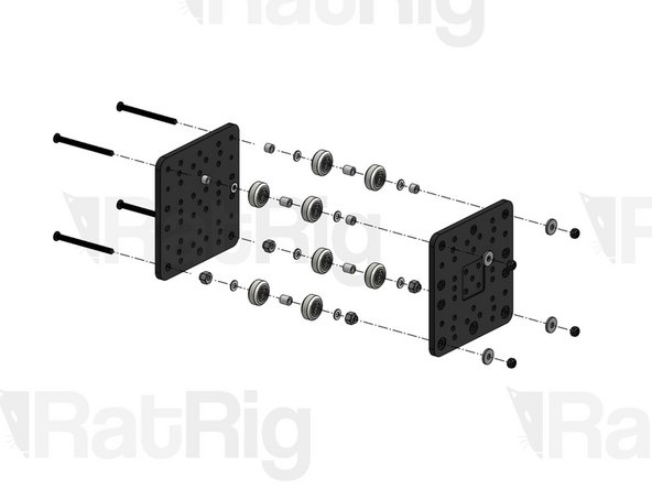 Assemble a second X Carriage just like the first one, but without Nut blocks (you can follow step 3 with a new pair of C-Beam Gantry Plate XL)