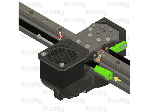 Feed the belt inside the slot on the back part of the toolhead.