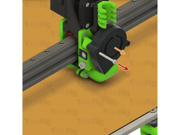 Remove the M3x25 screw securing the 5015 fan
