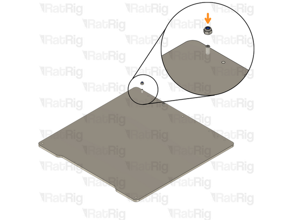 Thread the set screw on the bed from the bottom, with the Dog Point downwards.