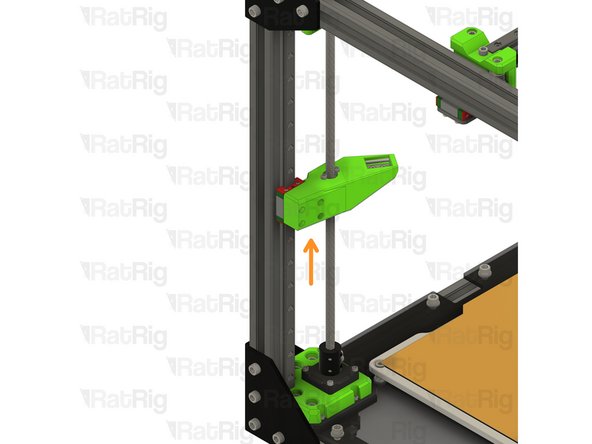 Rotate the lead screw clockwise to bring the arm in line with the MGN12 carriage