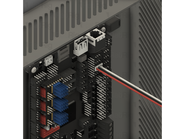 Pass the connector through the marked hole