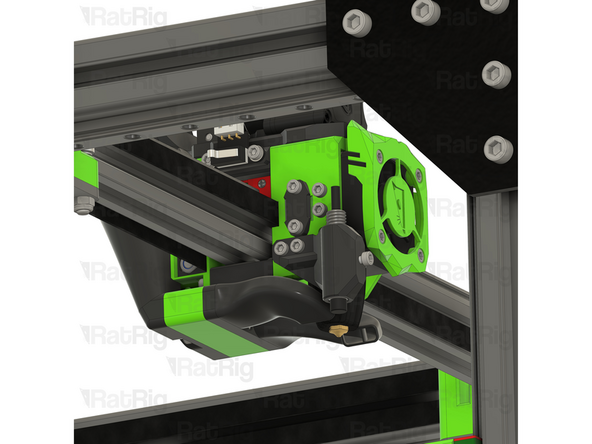 Fasten the M3x25 screw through the 40mm_fan_duct_fi and into the heat insert
