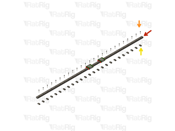 Do not allow the linear rail carriages to leave the end of the rail at any point