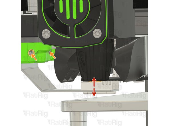 Position the toolhead above the Oozeguard silicone pad and adjust it up or down until the nozzle is firmly covered by the pad.