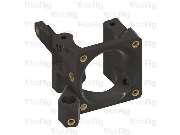 Use a soldering iron with a heat insert tip to install the M3 heat inserts into the printed part as shown