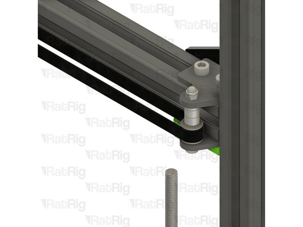 Position the upper CoreXY idler assembly onto the V-Core 3 frame as shown