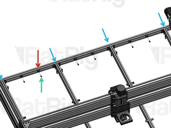 Even out the spacing between the profiles and then align the holes on the Double L Brackets with the T-Nuts you inserted in the X Base 2040 profiles on the previous chapter of this guide.