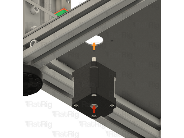 It is recommended to lay the machine assembly on its back to make installation of the Z-axis stepper motors easier