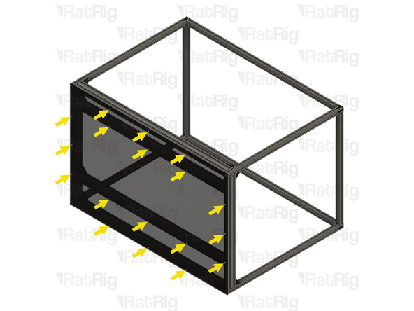 Rotate the enclosure frame assembly so that it lays on its back as shown