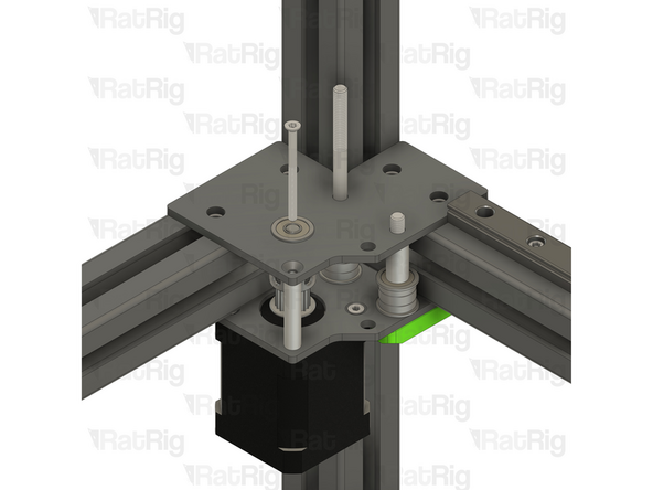 Insert the M3x40 countersink screw through the top plate, the aluminium spacer 3x6x30mm, and the bottom plate.