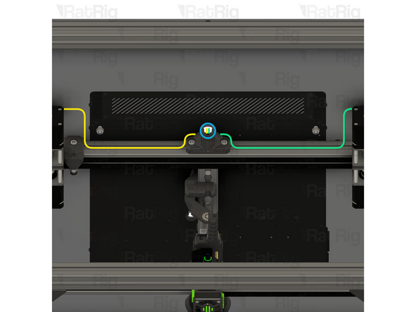 Route the Y1 stepper motor cable as shown