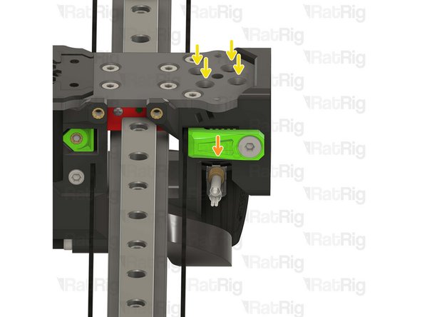 Place the Phaetus Rapido V2 UHF Hotend on the plate, making sure to route the cables through the designated slot