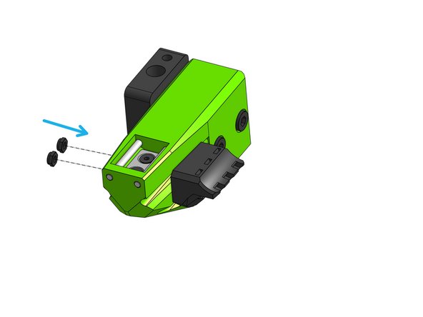 Insert the M3 hex nuts in the slots on the other side and pull them in by screwing in the screws - this will ensure those are aligned properly and not bind in the part.