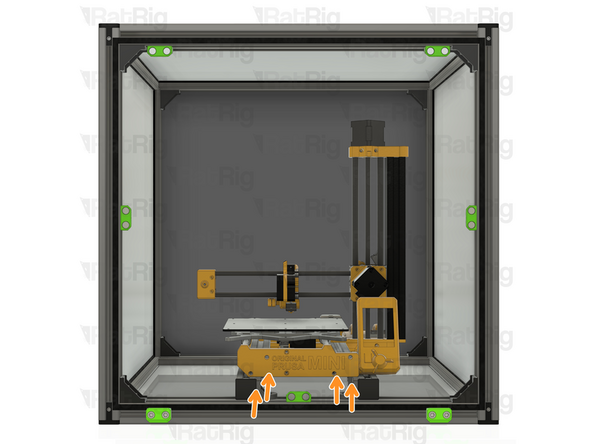Tighten the screws to the printer frame to ensure a stiff connection.
