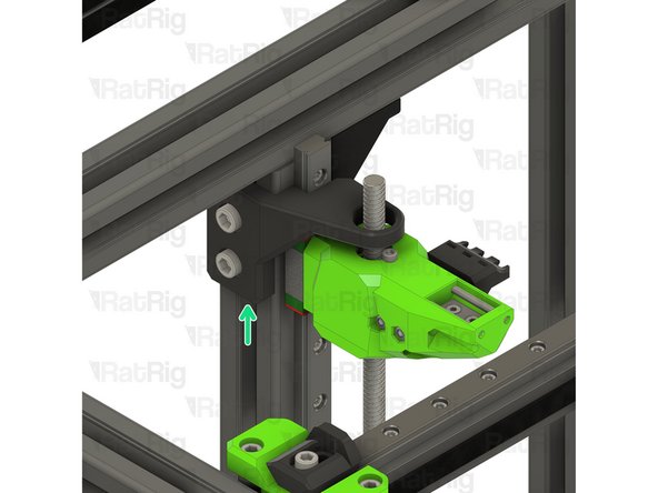 Rotate the constraint assembly clockwise and fit it to the rear 3030 extrusion as shown