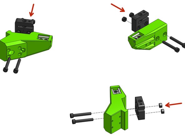 Put the M5 hex nuts into the blocks