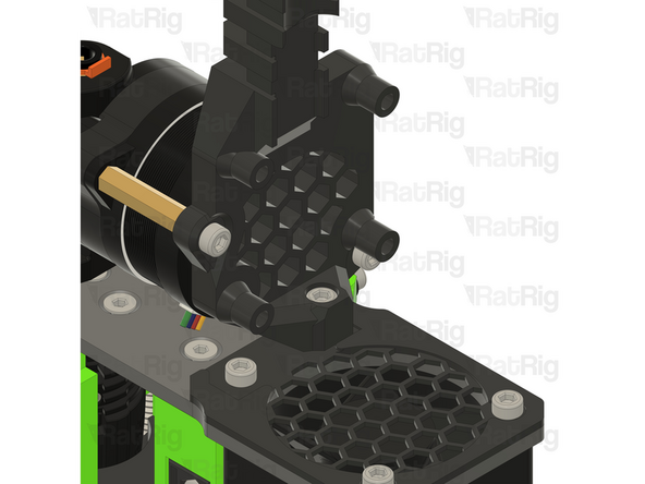 Insert the M3x8 Cap Head Screws in to the printed part and thread them to the hex standoffs