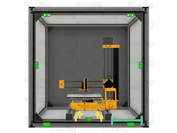 Make sure the rails are parallel with a distance of 157 mm.
